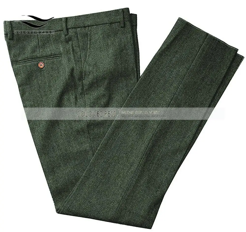 Pantalon en tweed de laine trempé pour homme