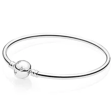 Подлинный 925 пробы серебряный браслет с мультяшной мышкой с кристальной застежкой, браслет-цепочка в форме змеи, очаровательный браслет из бисера, модное ювелирное изделие Diy