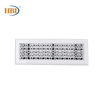 

HBI 500mm*150mm Pattern-Blossom Fortune White Rectangular Plastic Frame Steel Decorative Air Grille Vent Retro Style Outlet