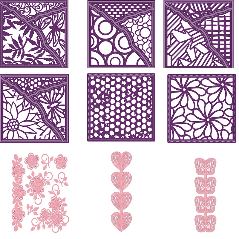 

Various Style Background Rectangular Photo Frame FlowersMetal Cutting Dies DIY Card Album Embossing Crafts New Cut Dies 2019