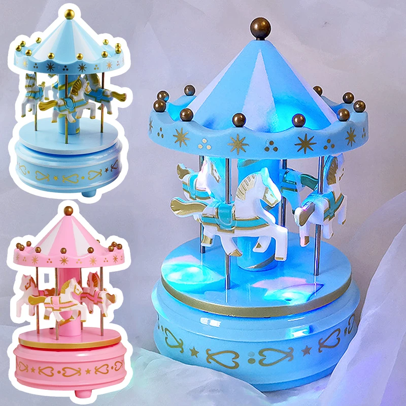 

Merry-go-round Carousel Music Box Lights Shine Carousel Music Box Home Valentine's Day Birthday Children's Gifts Home Decoration