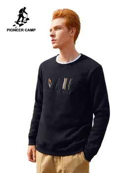 

Pioneer Camp 2019 Fashion Thick Hoodies Sweatshirts for Men Winter Warm Fleece 100%cotton O-neck Causal Sweatshirt AWY901549A