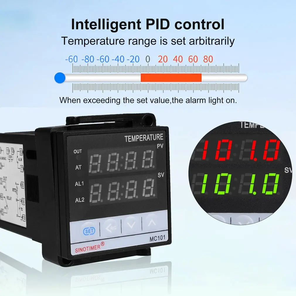 Короткий корпус вход PID регулятор температуры Термостат Регулятор температуры SSR релейный выход тепла прохладная сигнализация