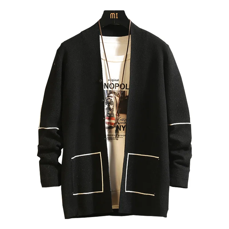 2020 Men's Fashion Solid Knit Trench Coat Jacket Cardigan Mens Long Sleeve Outwear Blouse Cardigan Men Pull Homme 2020 Men's Fashion Solid Knit Trench Coat Jacket Cardigan Mens Long Sleeve Outwear Blouse Cardigan Men Pull Homme