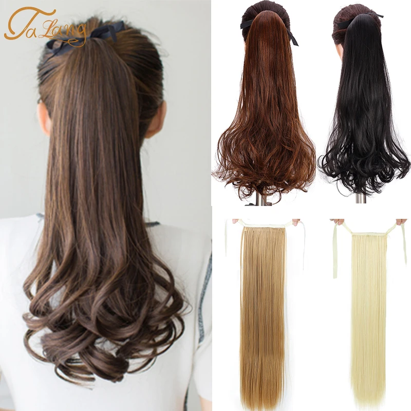 

TALANG Quality Synthetic Clip in Drawstring Ponytail Hairpieces for Women Long Curly Hair Extension Multiple colors