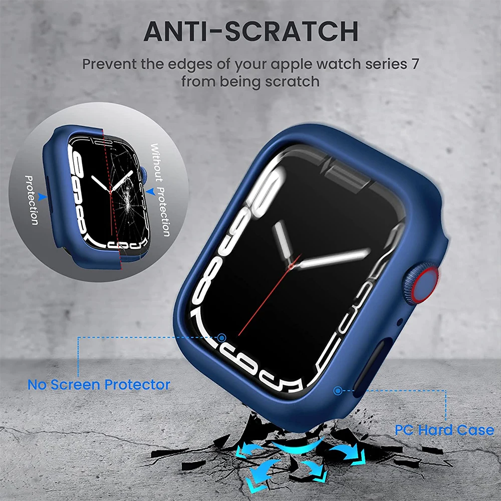 Cover for Apple Watch  45mm 41mm  44mm  40mm 42mm 38mm Shock-Proof Resist Bumper Protective Case for iWatch SE 7 6 5 4 3 2 1
