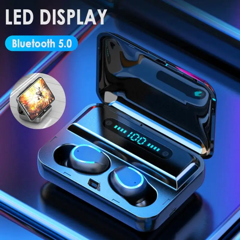 TWS Wireless Bluetooth 5 0 Headset True Wireless Headphone In Ear Stereo Earphones Earbud With Battery Display and Mic Dropship