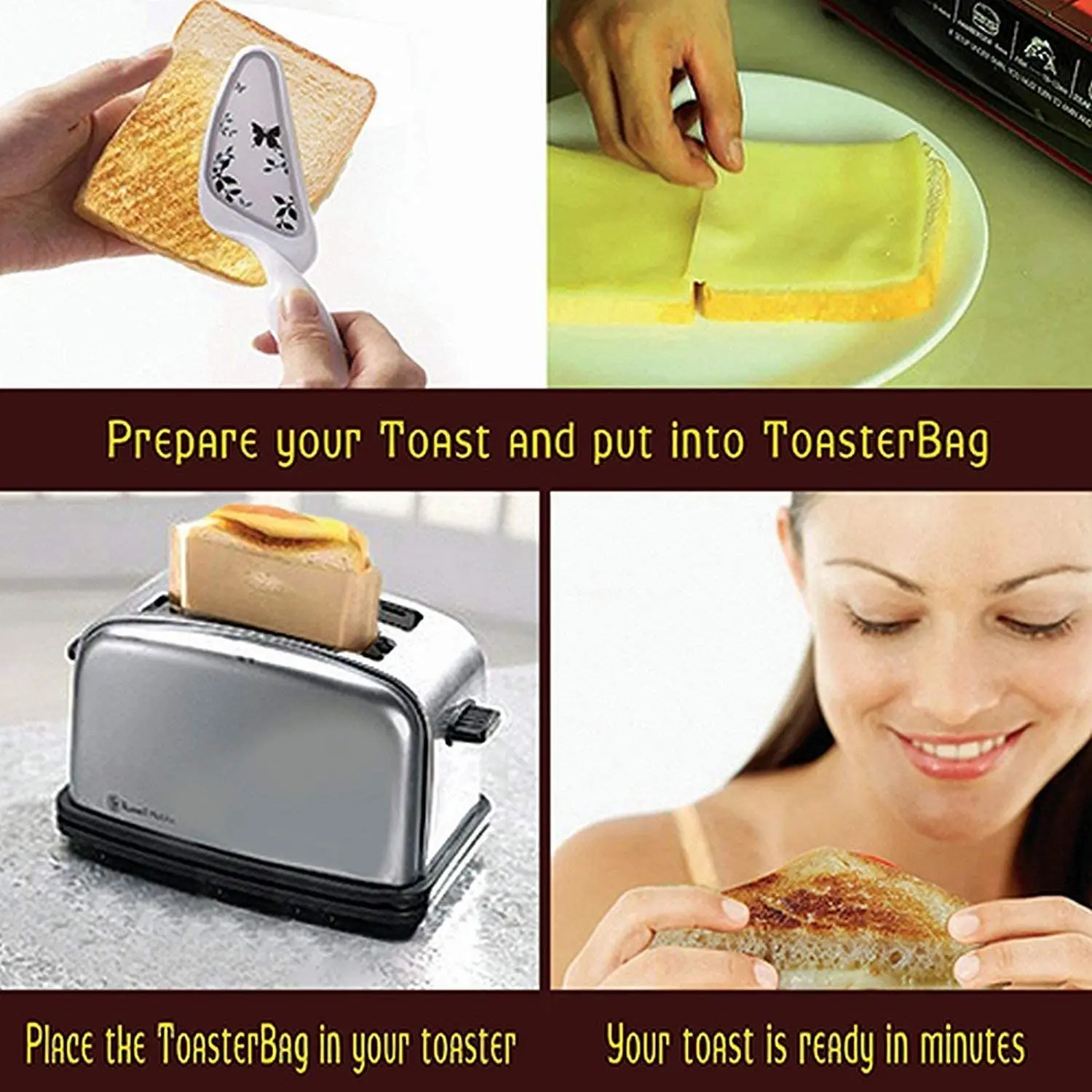 3 PC Reusable Toaster Bag Non Stick Bread Bag Sandwich Bags Fiberglass Toast Microwave Heating Pastry Tools microwave cooking bags toaster bag