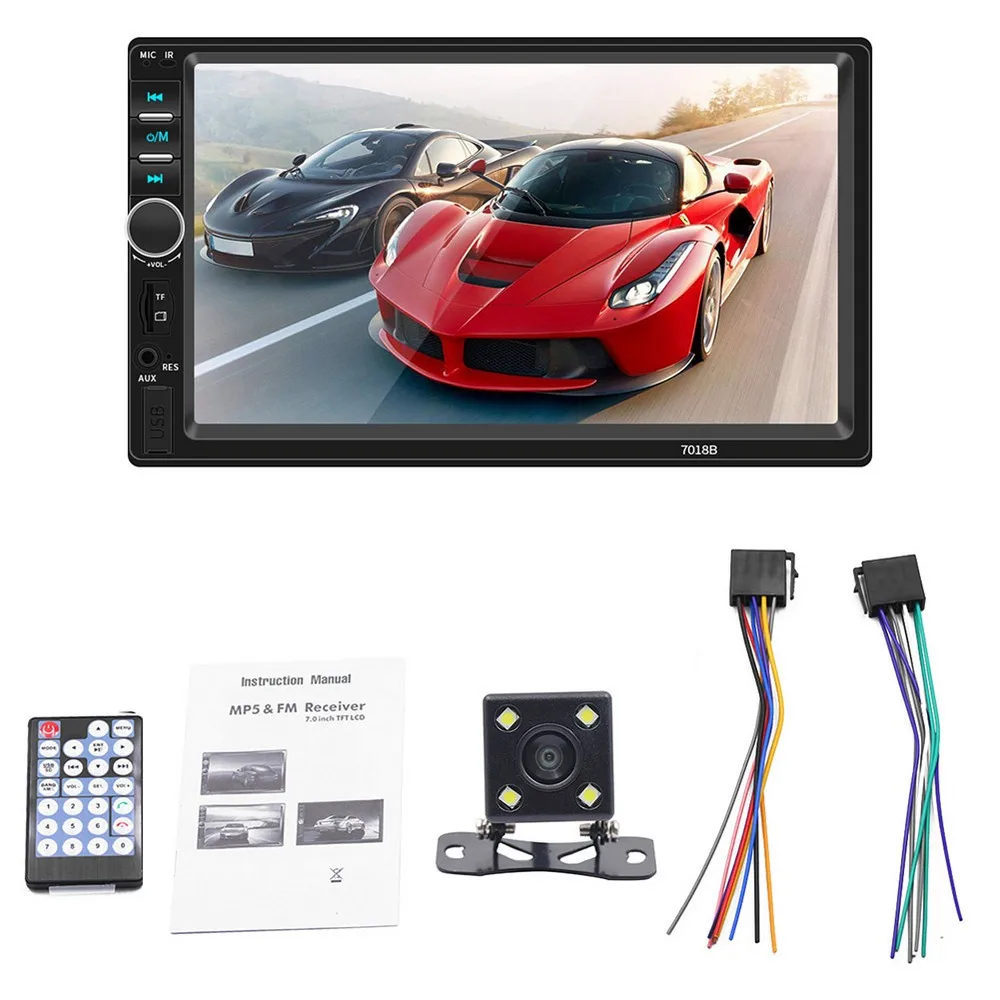 7018B 7 дюймов двойной слиток HD Автомобильный MP5 плеер Bluetooth Hands-free Реверсивный фильм