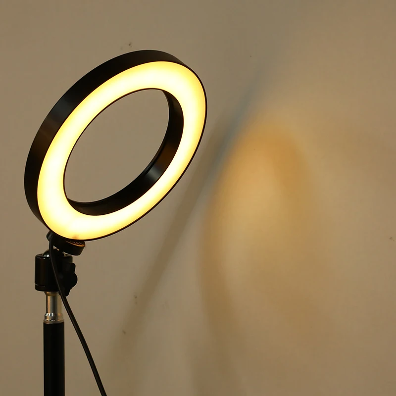 16 см светодиодный Selfie кольцевой светильник для фотосъемки с регулируемой яркостью 5500k фотостудия с держателем для телефона usb-разъем для Youtube Video Live