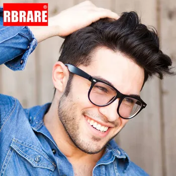 

RBRARE Classic Square Glasses Frame Flat Mirror Men and Women Retro Anti-blue Light Reading Glasses Men Lentes De Lectura Hombre