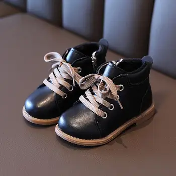 

Children Casual Shoes Autumn Winter Martin Boots Boys Shoes Fashion Leather Soft Antislip Girls Boots 21-30 Sport Running Shoes