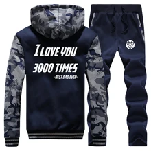#Special Offers Avengers Iron man I love You 3000 Times Mens Tracksuit Winter Men Warm Set Thick Jackets+Pants 2 Pieces Sets Male Hoodies Suit #Special Offers Avengers Iron man I love You 3000 Times Mens Tracksuit Winter Men Warm Set Thick Jackets+Pants 2 Pieces Sets Male Hoodies Suit