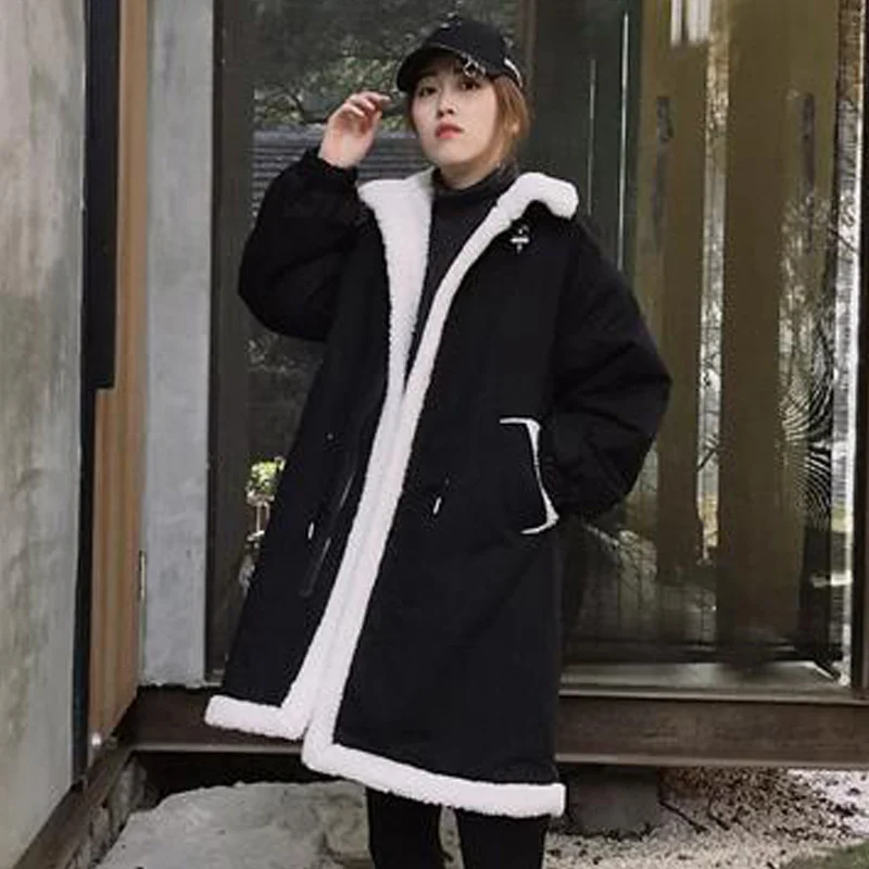 Большие размеры 5XL Женские парки зимние пальто с меховой подкладкой теплые женские средней длины кашемир из флиса пальто с подкладкой верхняя одежда