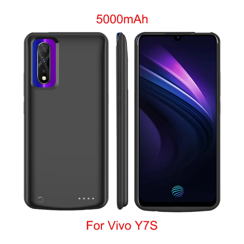 For Vivo Y7s Батарея Зарядное устройство чехол для Vivo Y7s Z5X X27 Z1 Pro S5 всего контура Nex 3 IQOO 5G V17 S1 Pro Y9s Y97 X23 Y3 6500 мА · ч зарядный Мощность банк чехол - Цвет: For Vivo Y7s