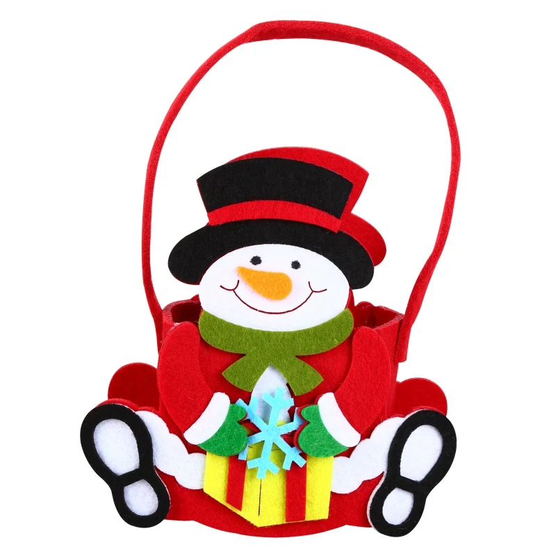 

New Year Xmas Gifts Santa Claus Snowman Candy Bags Hangable Pouch Handbag Merry Christmas Storage Package Organizer