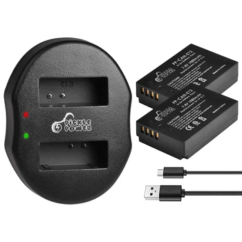 

2 Pcs LP-E12 LP E12 LPE12 Li-ion Battery & Dual USB Charger for Canon EOS M EOS M10 M50 M100 100D Kiss X7 Rebel SL1 Camera.
