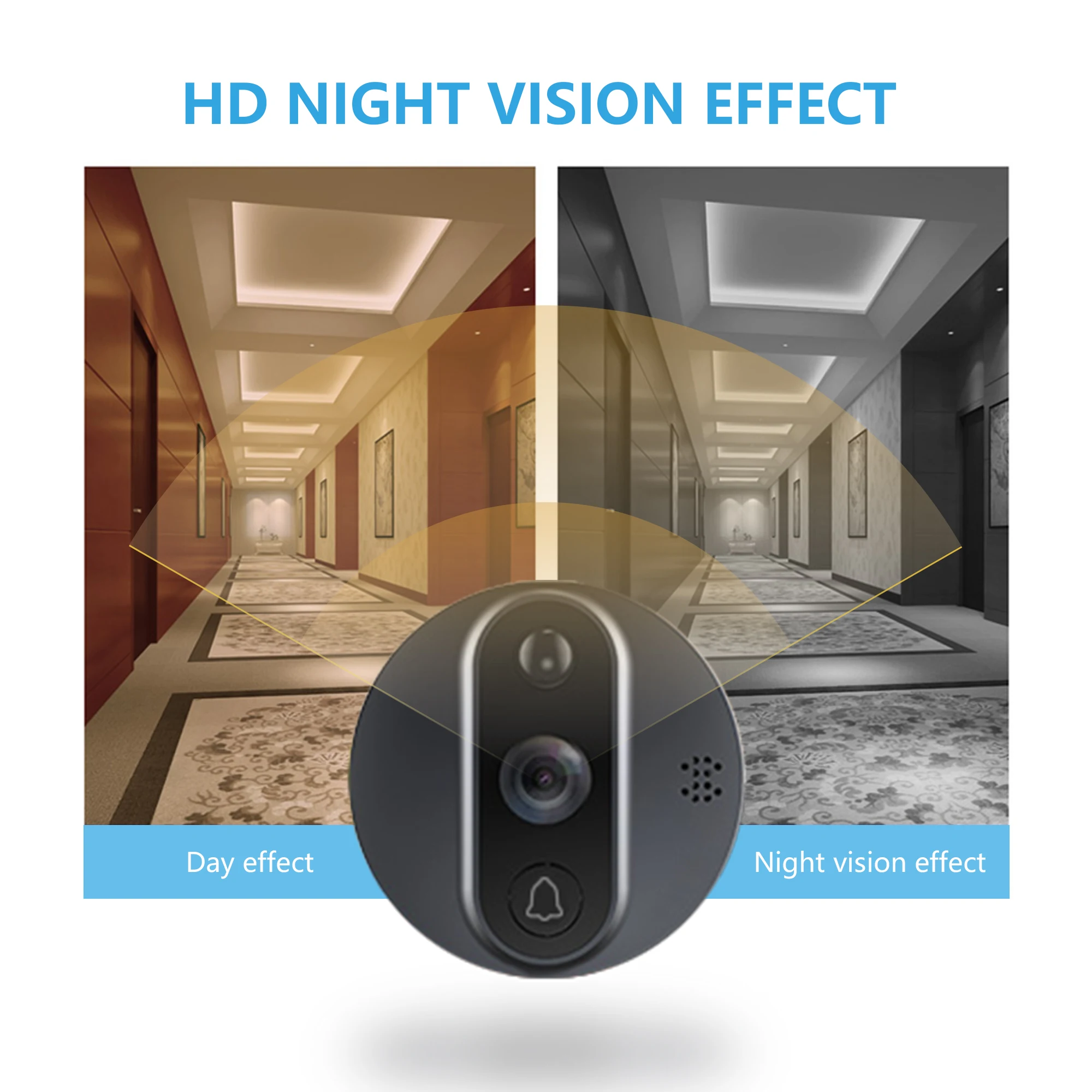 Jeatone Tuya smart WiFi door bell With 720P/120°Camera video peephole for door 4.3