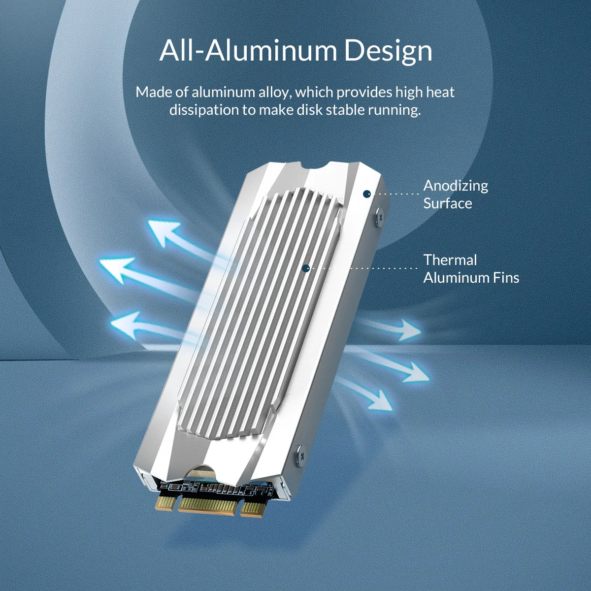 ORICO M2SRB M.2 Heat Sink AllAluminum Design,Double Side Thermal Pad