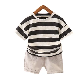 

2020 New Summer Children Fashion Clothing Baby Boy Girls Striped T Shirt Shorts 2Pcs/sets Kids Clothes Toddler Casual Sportswear