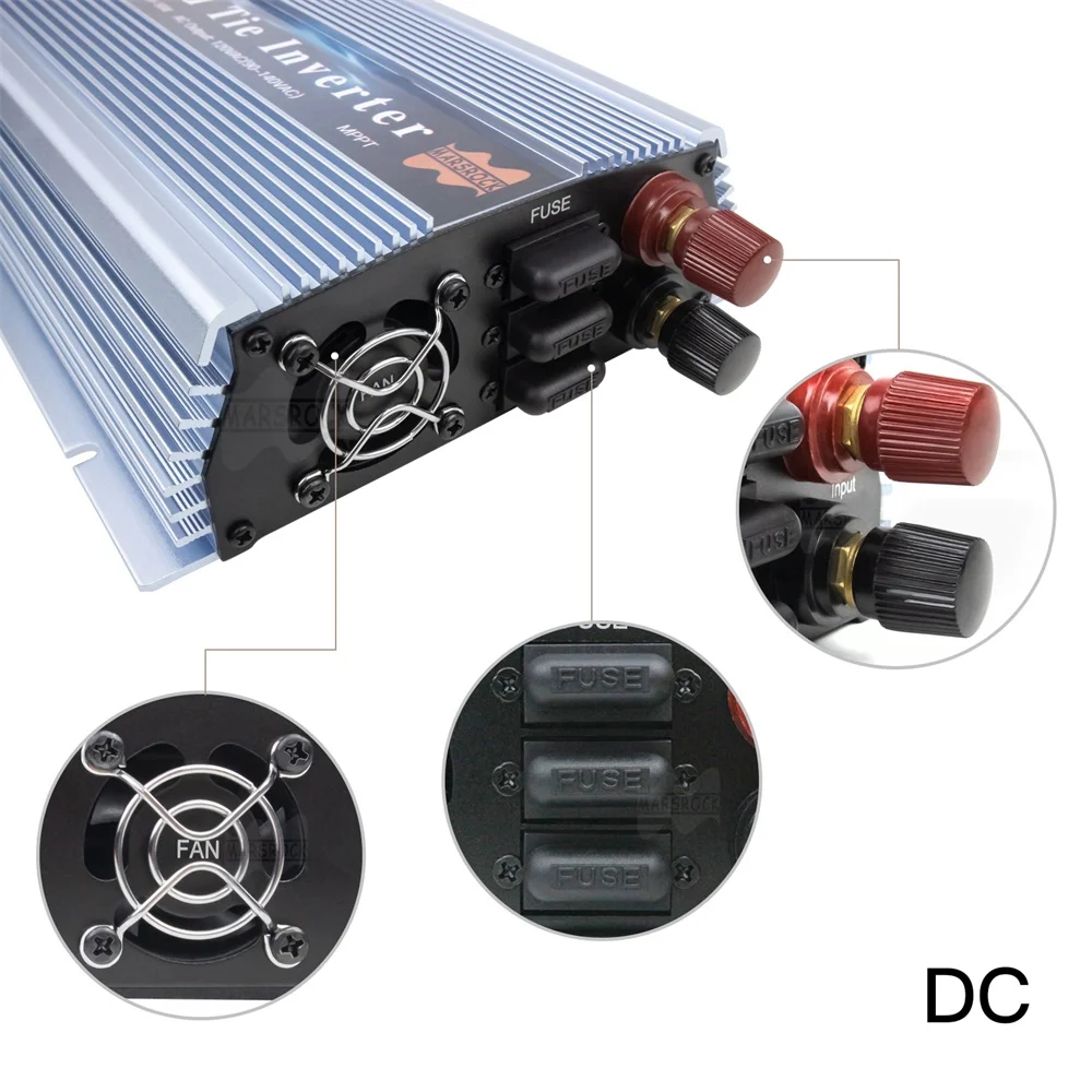 1400W On Grid Tie Inverter MPPT Solar Inverter 18V 36V DC Convertitore di onda sinusoidale pura AC 110V 220V per 36 60 72 celle PV - immagine 5