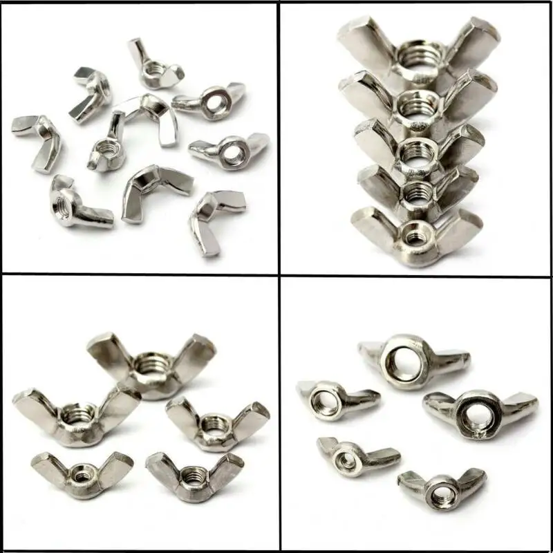10pcs Butterfly Wing Nuts M3 M4 M5 M6 M8 Stainless Steel Zinc Plated Hand Tighten Nut | Обустройство дома
