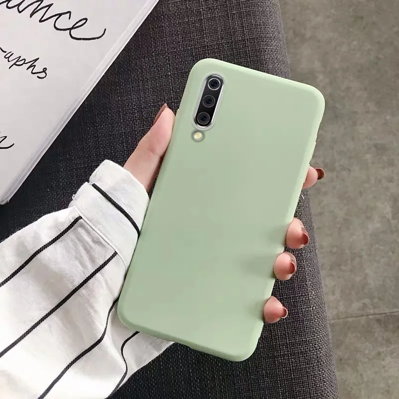 Зеленый Силиконовый чехол для телефона для samsung Galaxy A7 A9 A6 A8 плюс Карамельный цвет матовый из ТПУ мягкий чехол для samsung A3 A5 A7 - Цвет: Зеленый