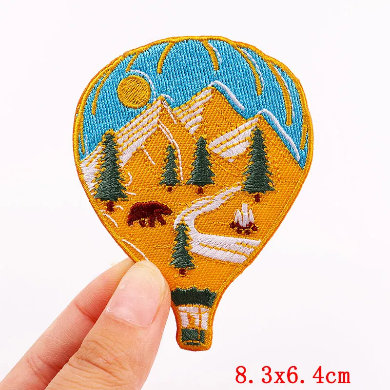 Iron On Patches DIY Outdoor Travel Embroidered Patches For Clothing Nature Adventure Patches On Clothes Applique Camera Badges