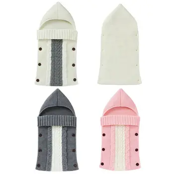 

Baby Hood Button Stroller Sleeping Bag Knitted Envelopes Autumn Winter Sleepsack 24BE