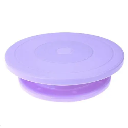 Purple Пластиковая пластина для торта вращающаяся противоскользящая круглая подставка для торта вращающаяся кухонная сковородка "сделай сам" инструмент для выпечки - Color: Purple