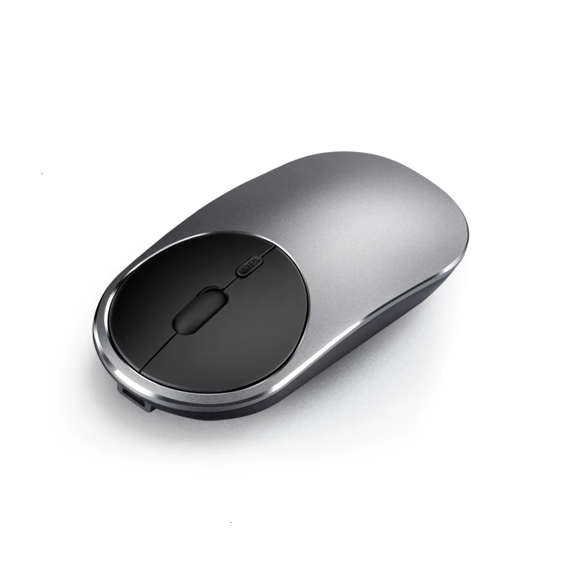 Двойной режим willess мышь Bluetooth+ Usb беспроводной Перезаряжаемый компьютер Mause бесшумные оптические мыши розовый PC Muis для Apple Macbook - Цвет: Серый