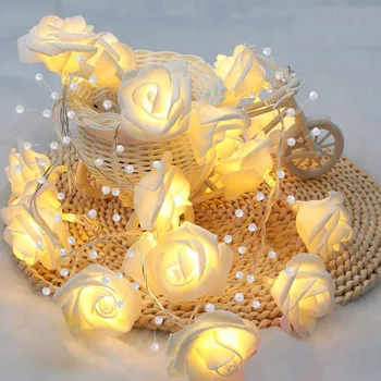 

3/6m Christmas Simulation Rose Shape LED Light String Xmas Home Decoration Lamp HYD88