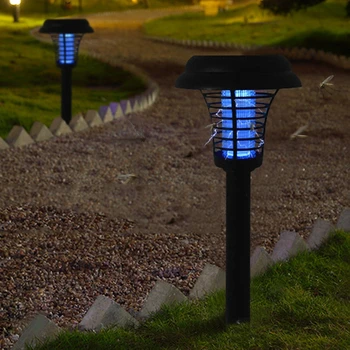 

path garden outdoor lights solar LED Mosquito Killer lamp Rechargeable Lawn Lamp Pest Control UV light Insect Fly Bug Zapper