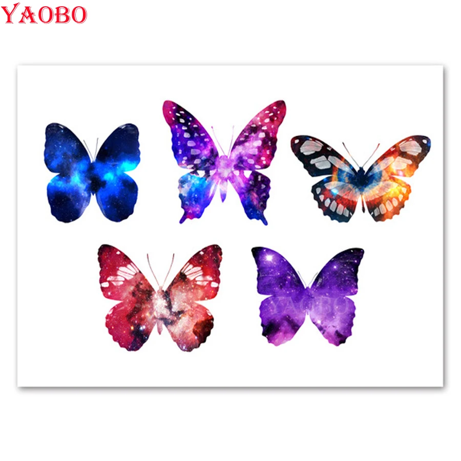 Butterfly Color Art Diamond painting Embroidery icon 5D square round rhinestones pictures diamond mosaic Home decoration | Дом и сад