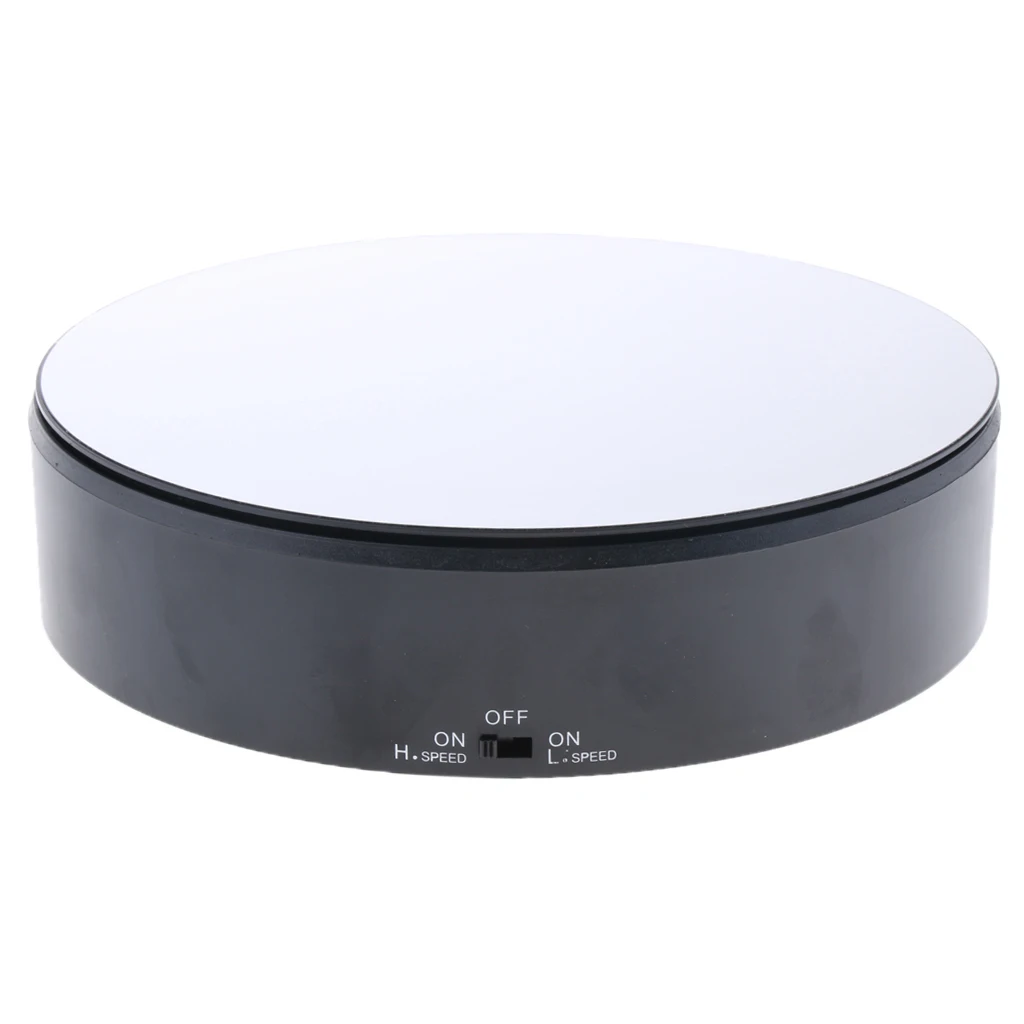 360&deg; Rotating Display Stand Base Rotary Turntable Mirrored Top - Speed Adjustable - 2kg Load Bearing