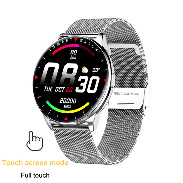 New Fashion Ladies Smart Watch Full Screen Touch IP68 Waterproof Heart Rate Monitoring Women's Watches For Android IOS+Box