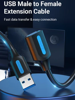 Vention USB 3,0 Удлинительный кабель от мужчины к женскому Удлинительный кабель быстрая скорость USB 3,0 кабель Расширенный для ноутбука ПК USB 2,0 удли...
