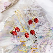 Модные корейские ювелирные украшения милые Клубничные серьги креативный темперамент простые фруктовые кисточки летние дикие длинные серьги