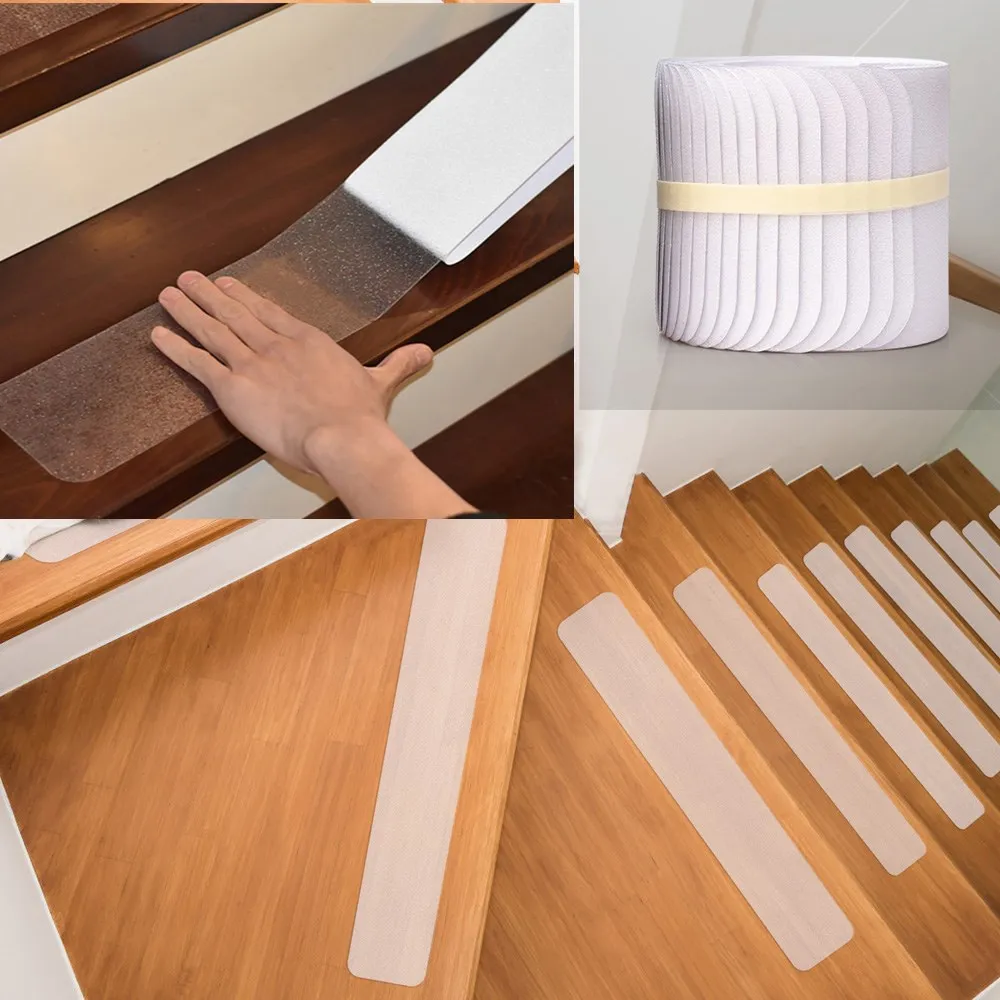 Waterproof Anti Slip Stair Tread Strips PEVA Adhesive For Shower Stairs And  Bathtubs