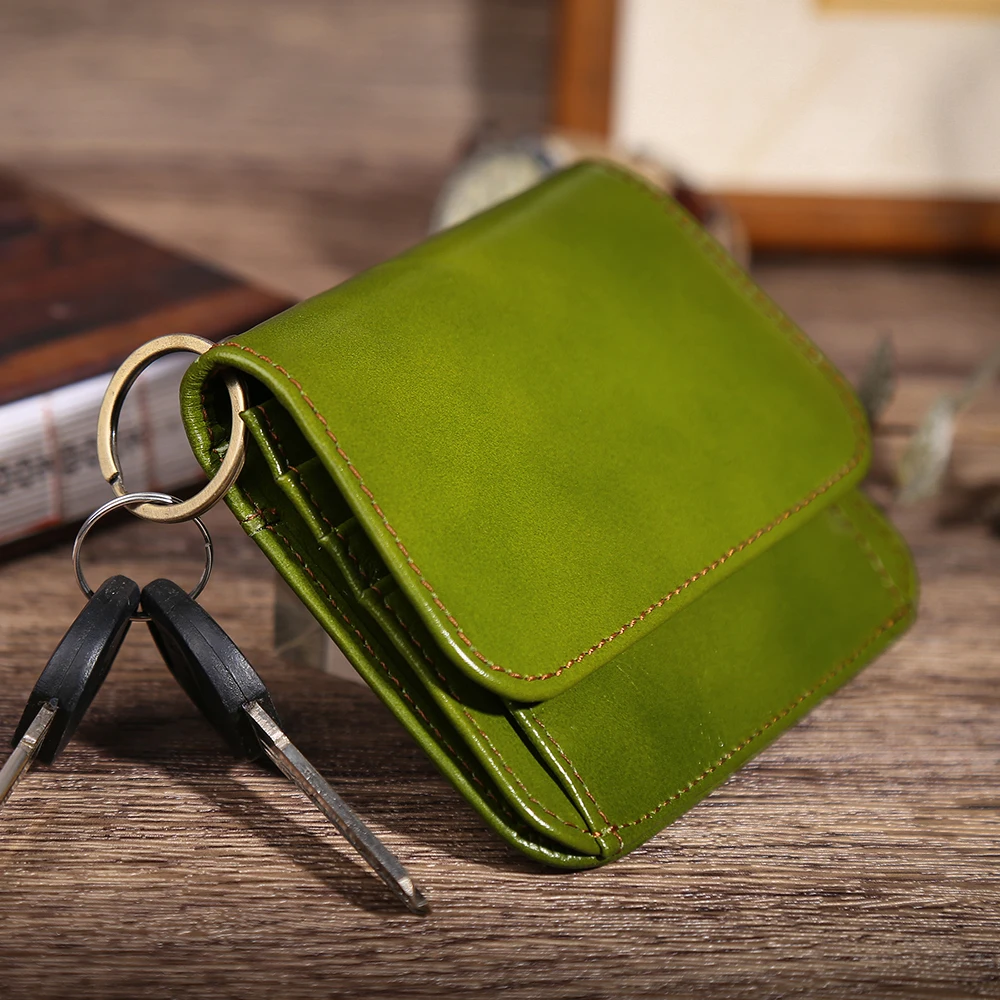 Genuine Leather Women Wallet RFID Blocking Compact Women\'s Wallets Small Zipper Coin Wallet Female Short Women Purse Card Wallet