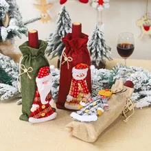 Счастливого Рождества чехол для бутылки вина Санта Клауса лося снеговика рождественские вечерние Декор Стола Подарок longchampagn сумки пива крышка F926