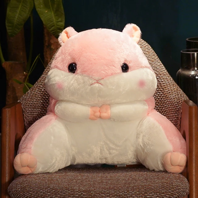 Cute Hamster Plush Pillow Handwarmer Quilt Dual Purpose Back Waist Cushion Office Chair Back Cushion Birthday Gifts for Girls