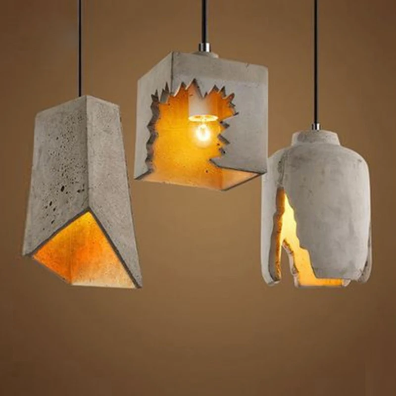 

E27 LED Europe cement lamp with 3 styles for loft styl Rustic lamp kitchen restaurant cafe parlor suspension pendant lights
