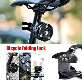 

Riding Travel Anti-Theft Lock Bicycle Folding Lock Chain Iron Fold Keys Bikes Bicycle Lock Safety Frame Outdoor