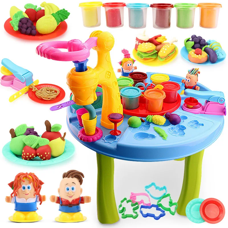 

Children Play House Candy Supermarket Stereo Colored Clay Mould Ice Cream Play House Plasticene Table