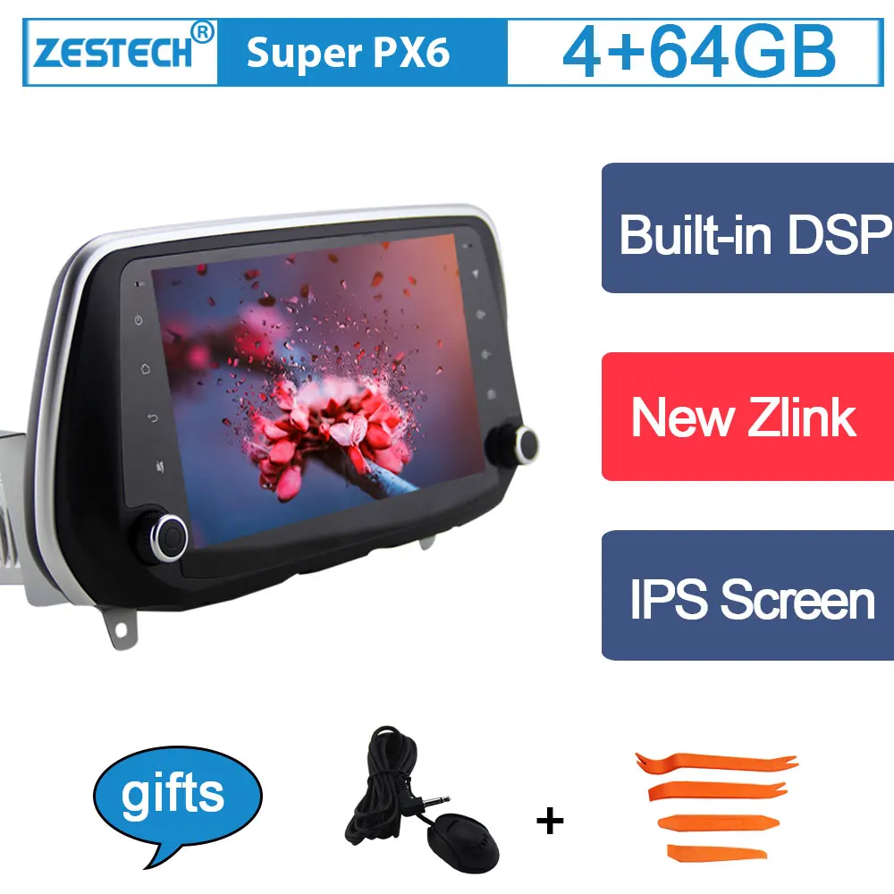 Zetech PX6 Android 9 Автомагнитола gps DVD для hyundai Santa Fe /Tucson Автомагнитола 1 din автомобильный dvd-плеер