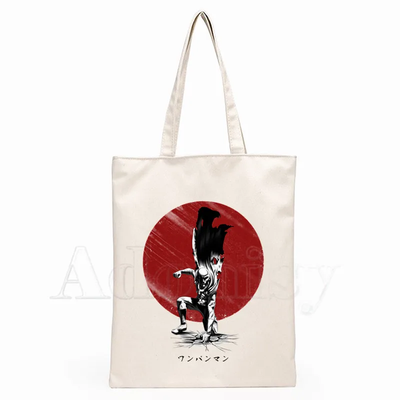 

One Punch Man Japanese Manga Anime Tote Bag Unisex Canvas Bags Shopping Bags Printed Casual Shoulder Bag Foldable