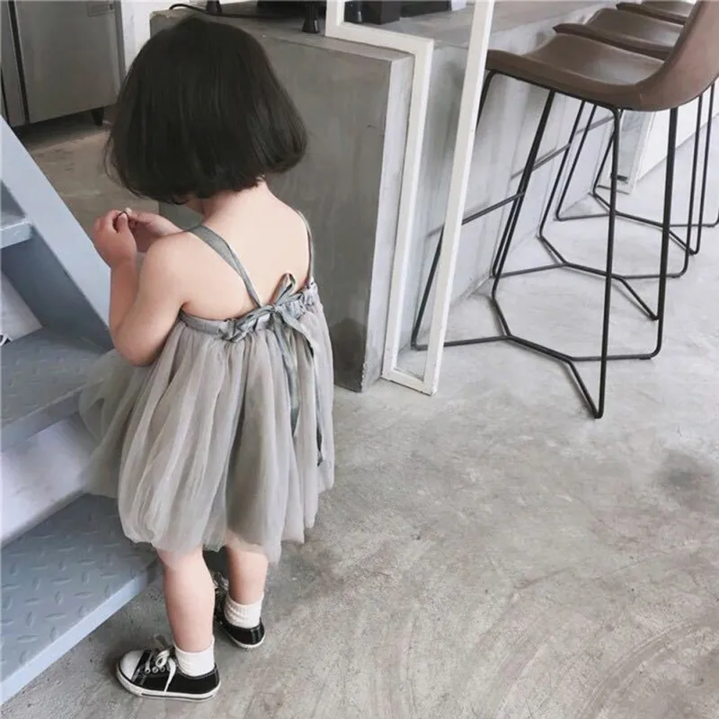 Baby Girls Clothes Summer Child Kids Girls Dual Backless Net Yarn Princess Tutu Dress For Wedding Party Vestido Infant