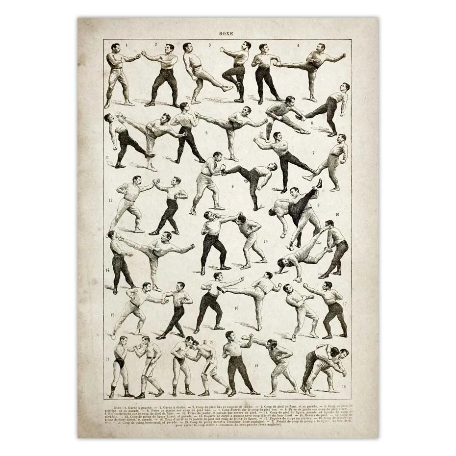 1948 Vintage Sports Poster Fencing Poster Cane Fighting Stick