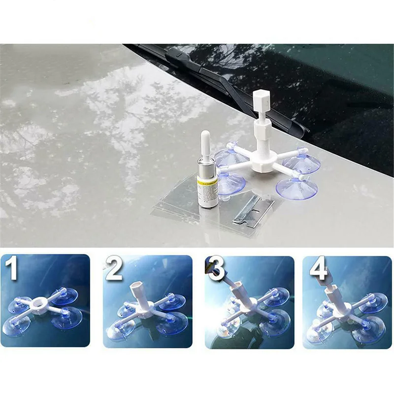 

Windshield Repair Kit Crack DIY Auto Glass Wind Screen Windshield Chips &Cracks
